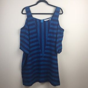 SOFT SURROUNDINGS Blue Striped Tunic Top